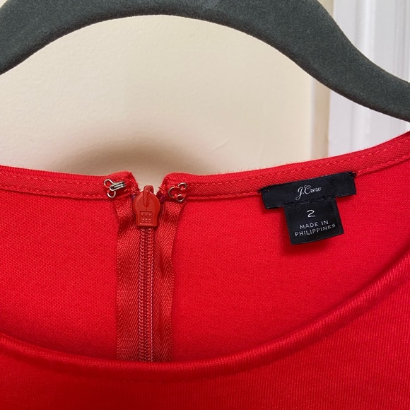 J Crew Red Knit Long-Sleeve Sheath Dress Size 2 - Picture 6 of 7